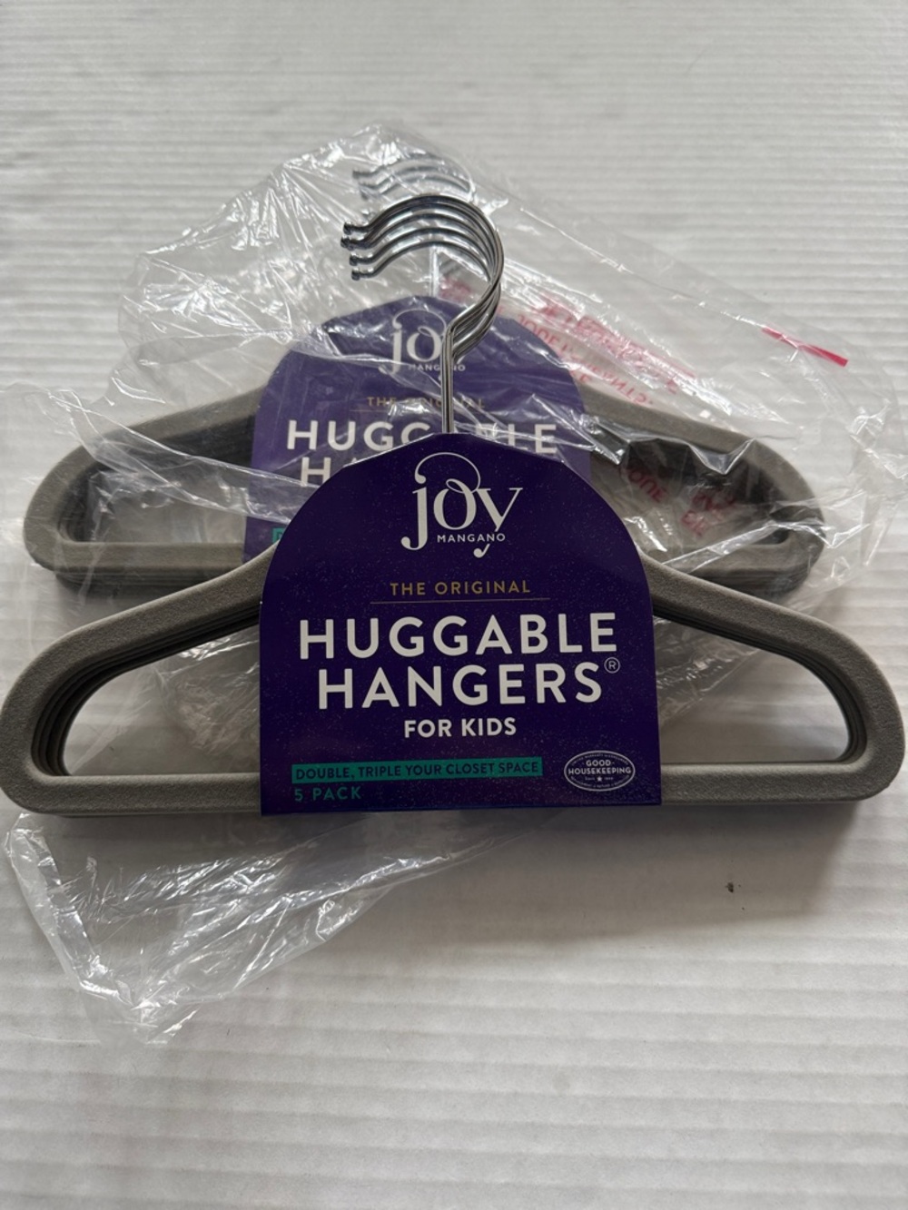 NWT Kids Joy Mangano Kids Huggable Hangers Gray 5-Pack